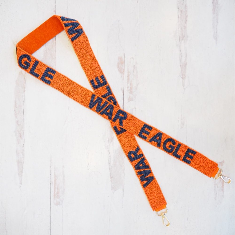 Collegiate Auburn War Eagle Game Day Beaded Purse Strap
